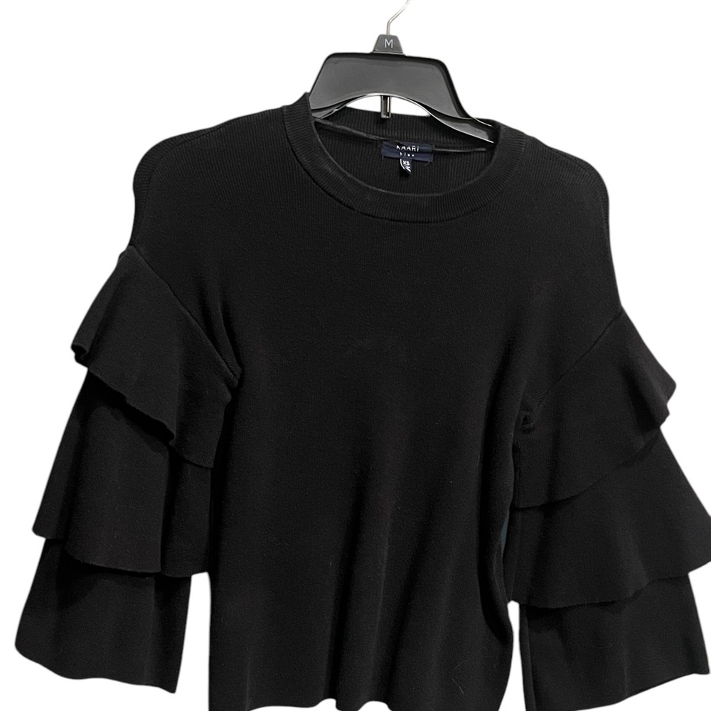 Black Ruffle Sweater - Picture 2 of 6